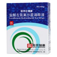 ,鹽酸左氧氟沙星滴眼液 ,15mg:5ml,適用于治療敏感細菌引起的細菌性結膜炎，細菌性角膜炎等
